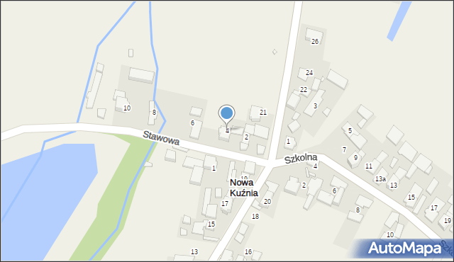 Nowa Kuźnia, Stawowa, 4, mapa Nowa Kuźnia