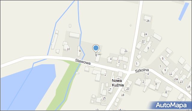 Nowa Kuźnia, Stawowa, 6, mapa Nowa Kuźnia