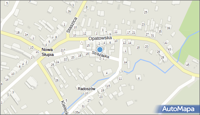 Nowa Słupia, Strażacka, 1A, mapa Nowa Słupia