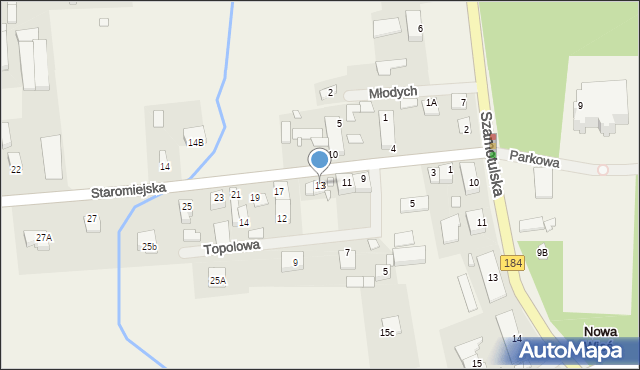 Nowa Wieś, Staromiejska, 13, mapa Nowa Wieś