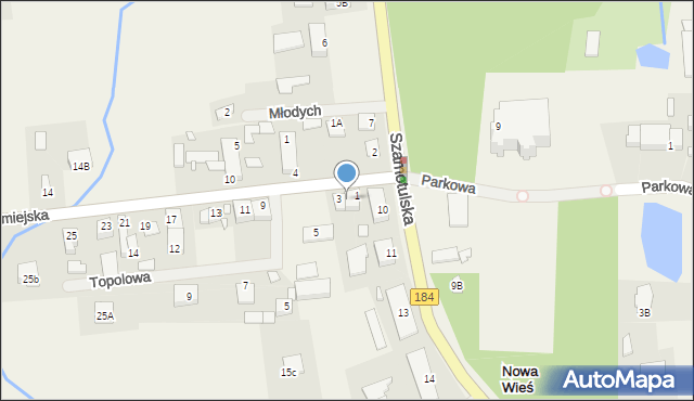 Nowa Wieś, Staromiejska, 1A, mapa Nowa Wieś