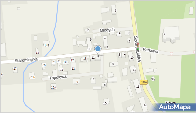 Nowa Wieś, Staromiejska, 9, mapa Nowa Wieś