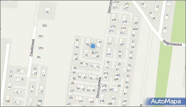 Nowodworce, Storczykowa, 50, mapa Nowodworce