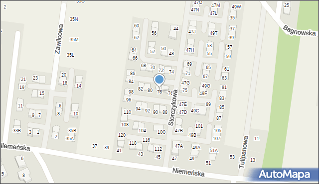 Nowodworce, Storczykowa, 78, mapa Nowodworce