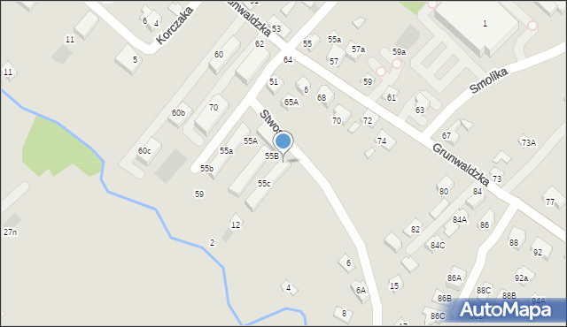 Nowy Sącz, Stwosza Wita, 55C, mapa Nowego Sącza