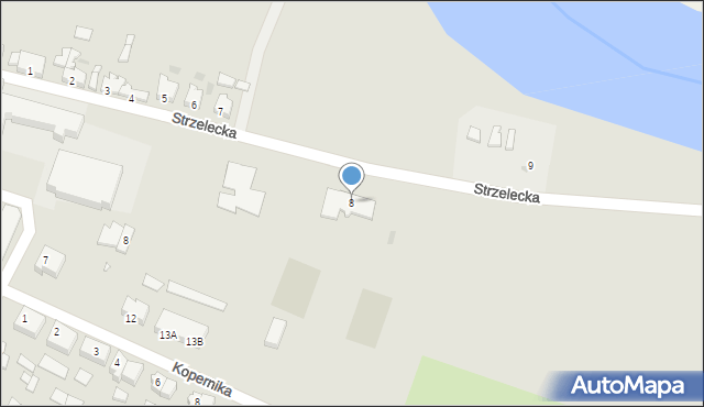 Obrzycko, Strzelecka, 8, mapa Obrzycko