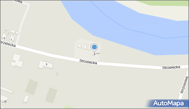 Obrzycko, Strzelecka, 9, mapa Obrzycko