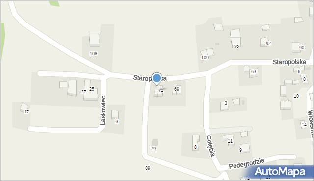 Ochojno, Staropolska, 71A, mapa Ochojno