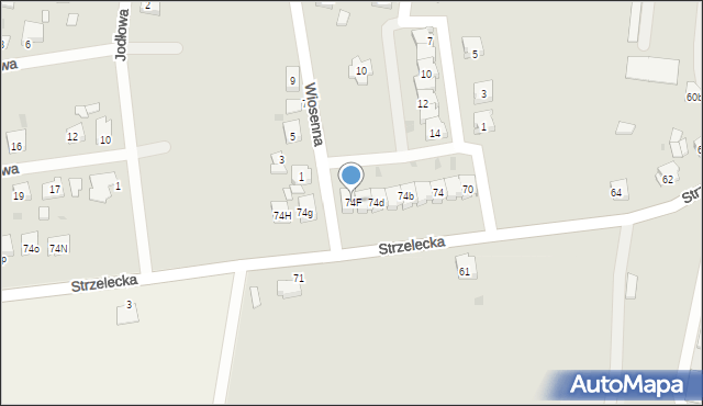 Odolanów, Strzelecka, 74F, mapa Odolanów