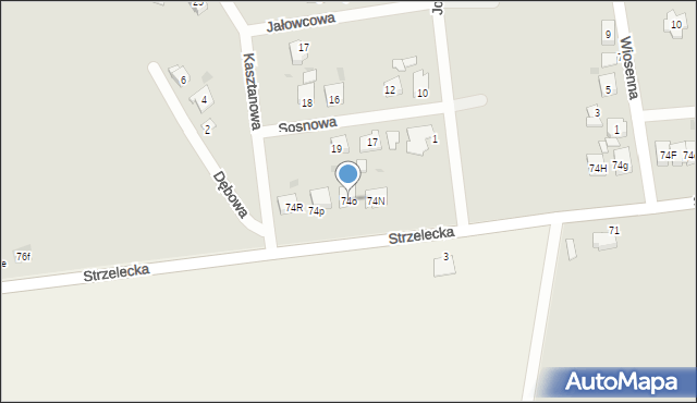 Odolanów, Strzelecka, 74o, mapa Odolanów