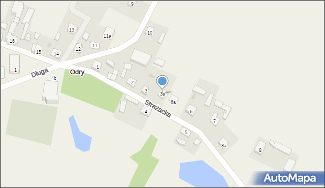 Odry, Strażacka, 3a, mapa Odry