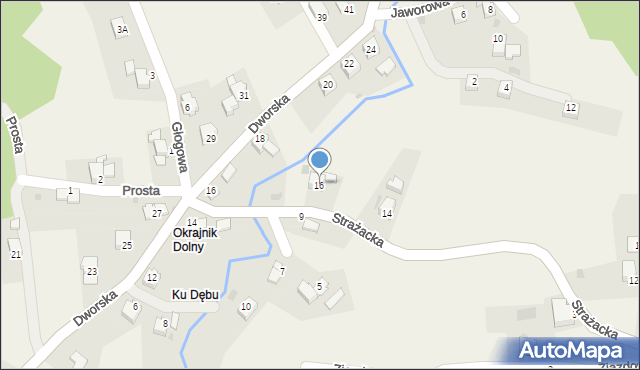 Okrajnik, Strażacka, 16, mapa Okrajnik