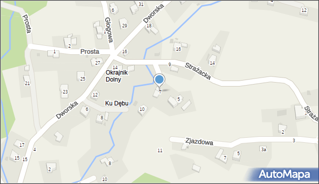 Okrajnik, Strażacka, 7, mapa Okrajnik