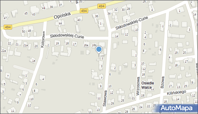 Olesno, Stawowa, 1a, mapa Olesno