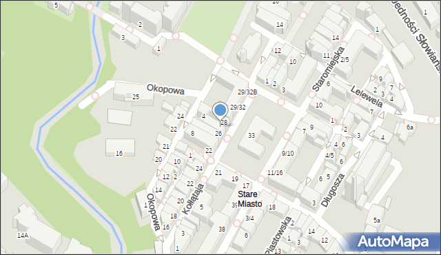 Olsztyn, Stare Miasto, 27, mapa Olsztyna