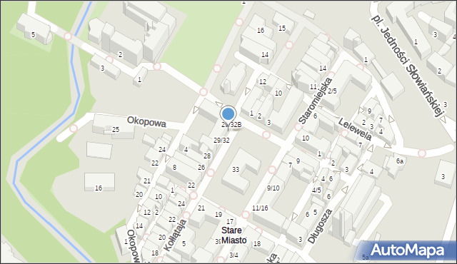 Olsztyn, Stare Miasto, 29/32A, mapa Olsztyna