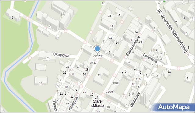 Olsztyn, Stare Miasto, 29/32B, mapa Olsztyna