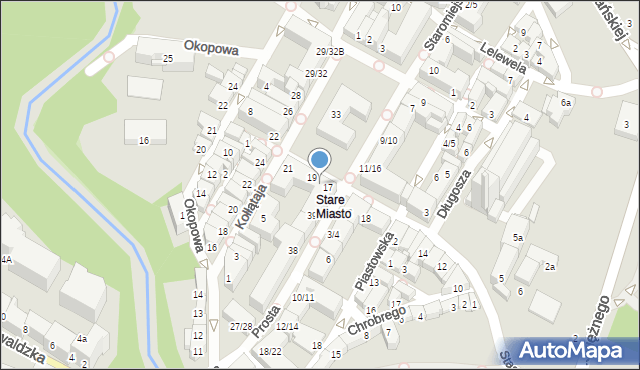 Olsztyn, Stare Miasto, 18, mapa Olsztyna