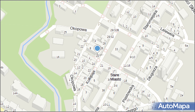 Olsztyn, Stare Miasto, 22, mapa Olsztyna