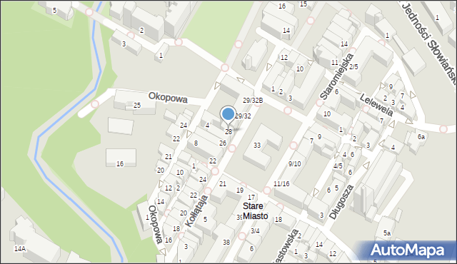 Olsztyn, Stare Miasto, 28, mapa Olsztyna