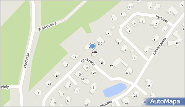 Olsztyn, Stokrotki, 23f, mapa Olsztyna