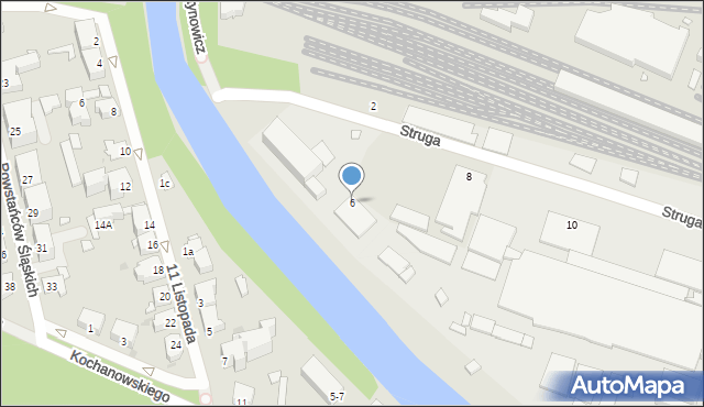 Opole, Struga Andrzeja, 6, mapa Opola