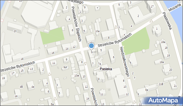 Opole, Strzelców Bytomskich, 7, mapa Opola