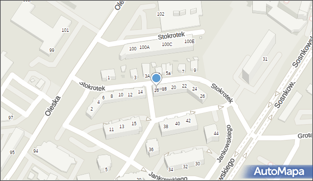 Opole, Stokrotek, 16, mapa Opola