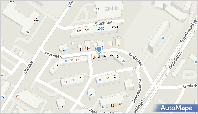 Opole, Stokrotek, 18, mapa Opola