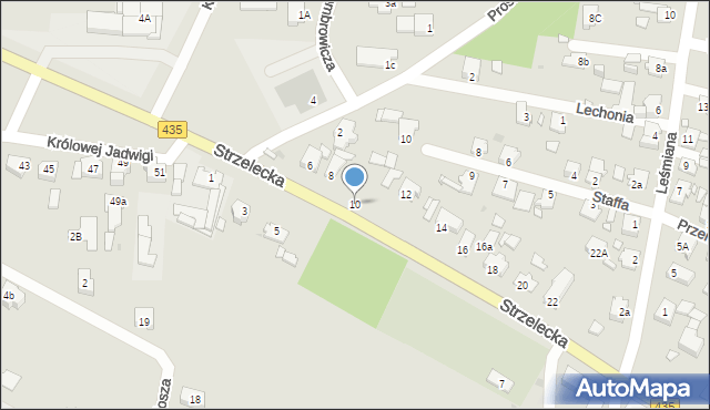 Opole, Strzelecka, 10, mapa Opola