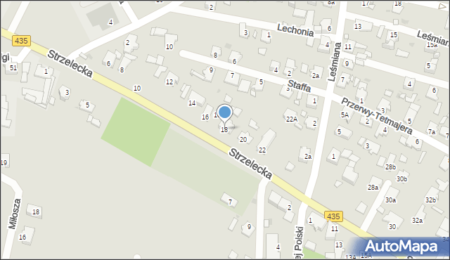 Opole, Strzelecka, 18, mapa Opola