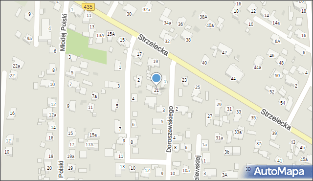 Opole, Strzelecka, 21, mapa Opola