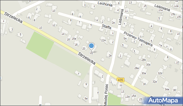 Opole, Strzelecka, 22, mapa Opola