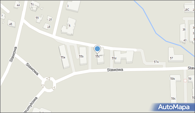 Opole, Stawowa, 55c, mapa Opola