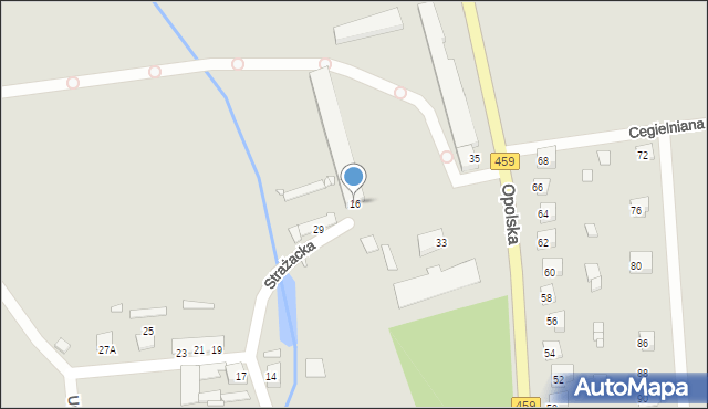 Opole, Strażacka, 16, mapa Opola