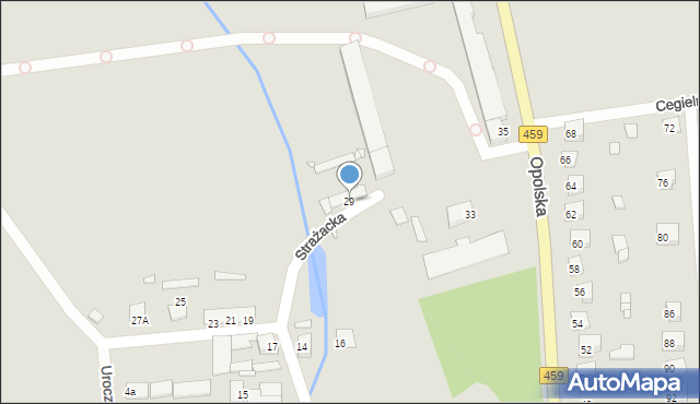 Opole, Strażacka, 29, mapa Opola