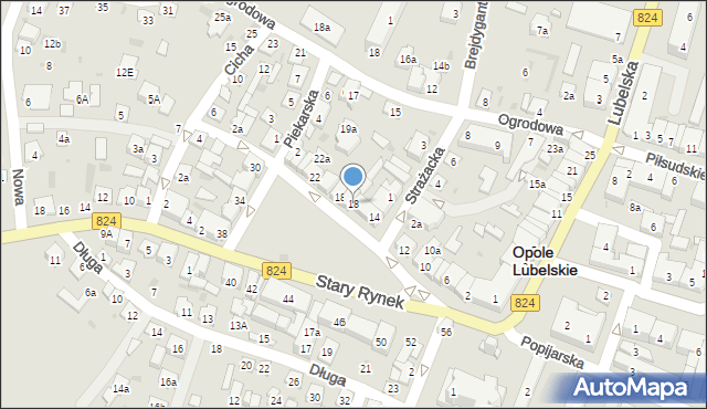 Opole Lubelskie, Stary Rynek, 18, mapa Opole Lubelskie