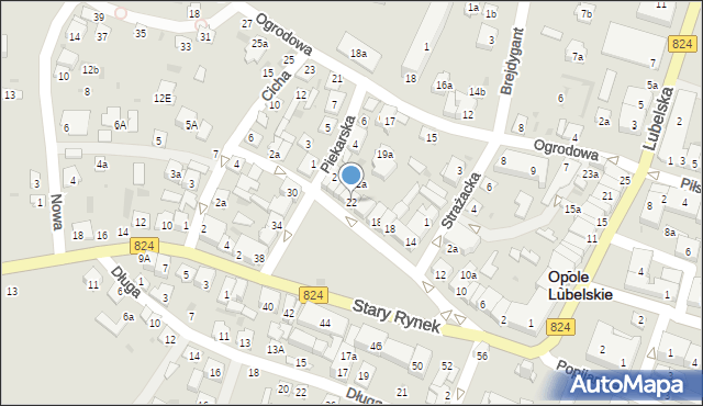 Opole Lubelskie, Stary Rynek, 22, mapa Opole Lubelskie