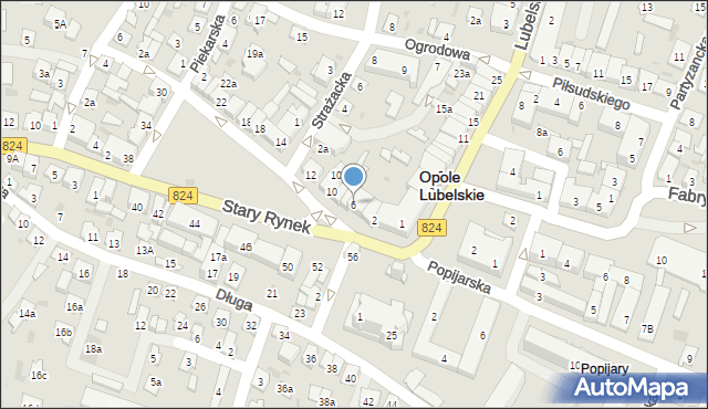 Opole Lubelskie, Stary Rynek, 6, mapa Opole Lubelskie