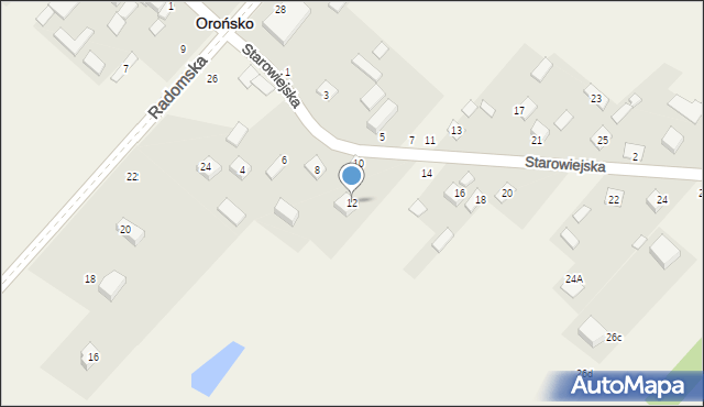 Orońsko, Starowiejska, 12, mapa Orońsko