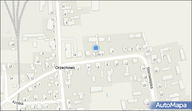 Orzechowo, Starowiejska, 1, mapa Orzechowo