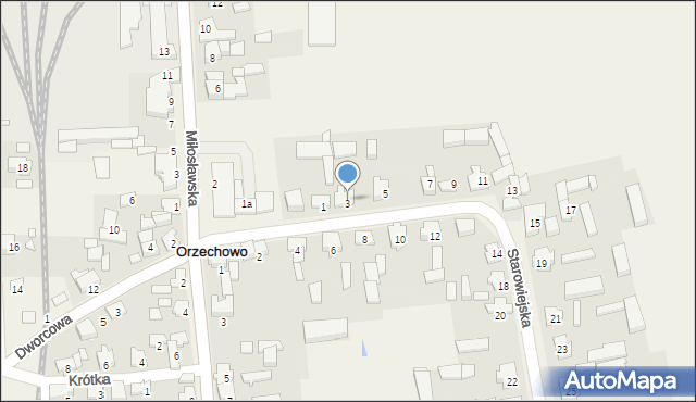 Orzechowo, Starowiejska, 3, mapa Orzechowo