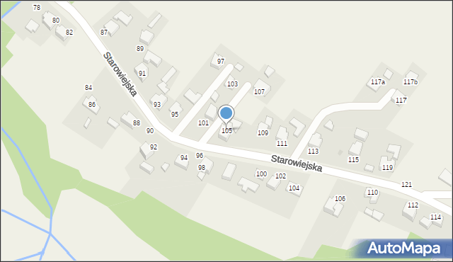 Osiek, Starowiejska, 105, mapa Osiek