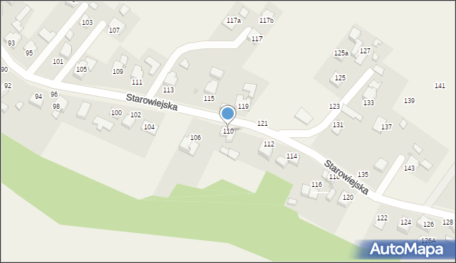 Osiek, Starowiejska, 110, mapa Osiek
