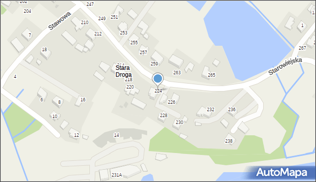 Osiek, Starowiejska, 224, mapa Osiek