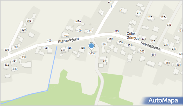 Osiek, Starowiejska, 348a, mapa Osiek