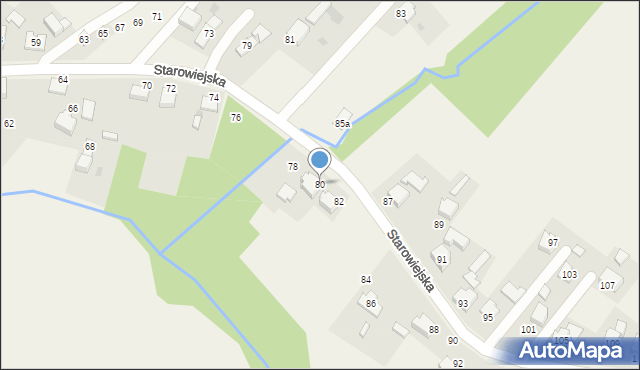 Osiek, Starowiejska, 80, mapa Osiek