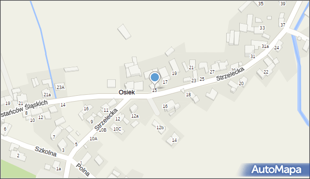 Osiek, Strzelecka, 15, mapa Osiek