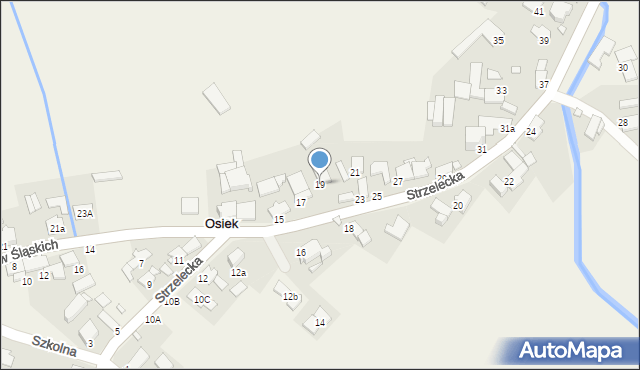 Osiek, Strzelecka, 19, mapa Osiek