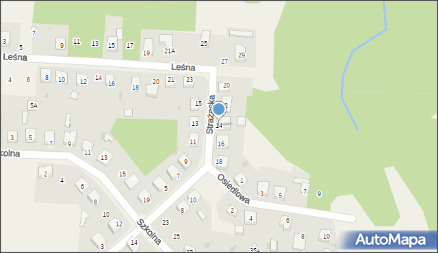 Osiny, Strażacka, 14, mapa Osiny